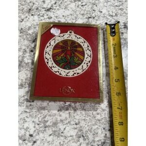 Lenox Circular Candle Ornament White Stained Glass In Box